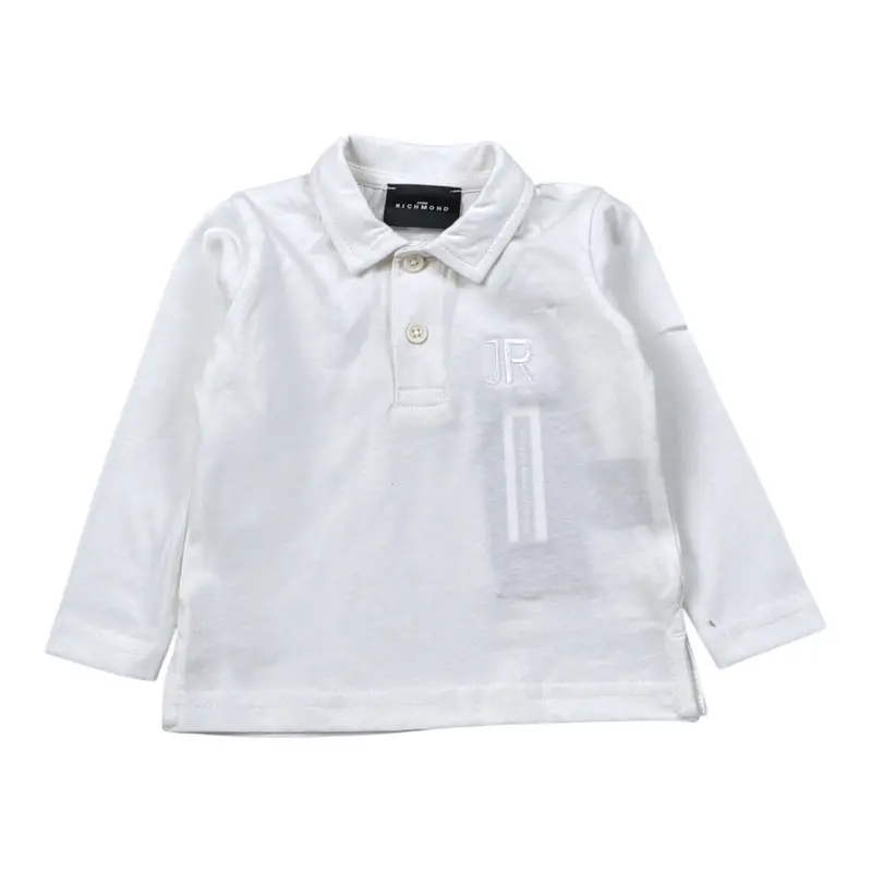 John Richmond Polo tinta unita con Logo Bianco per Neonato