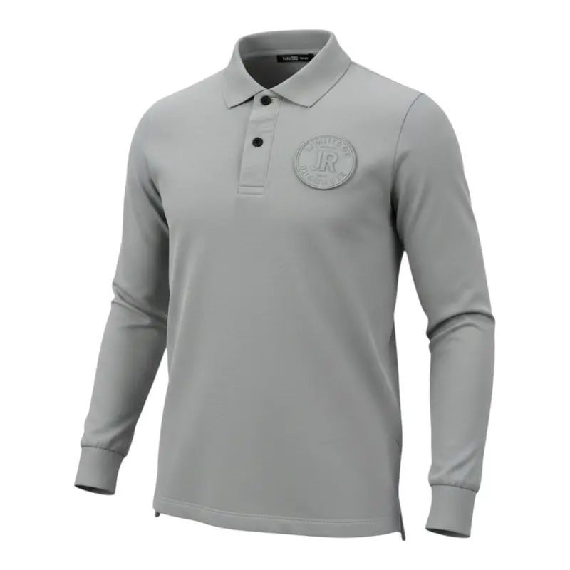 John Richmond Polo tinta unita con Logo Grigio per Bambino