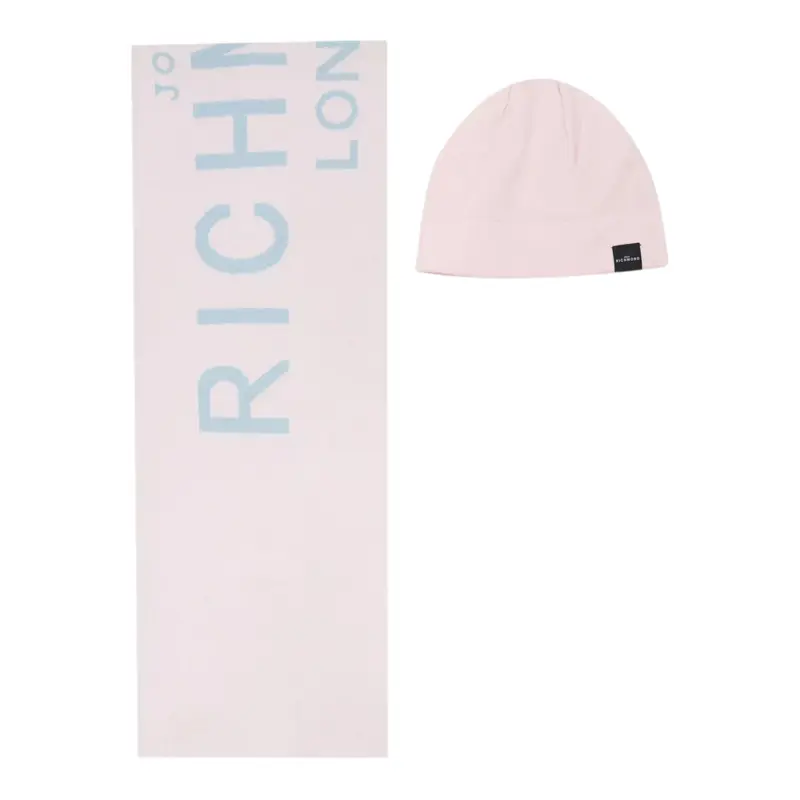 John Richmond Set Sciarpa-Cappello tinta unita Rosa per Bambina