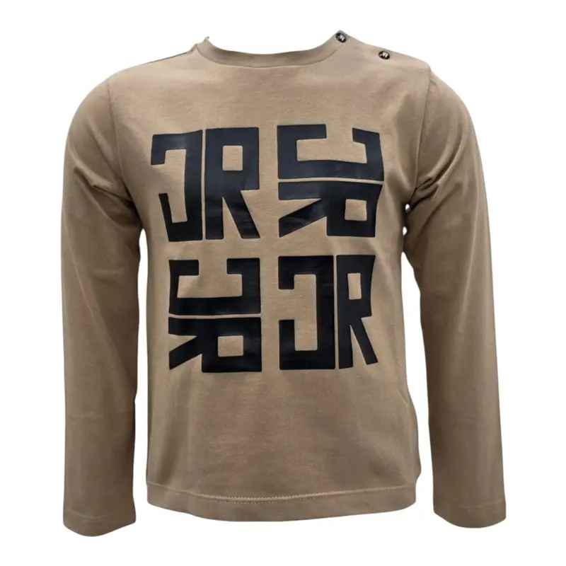 John Richmond Shirt tinta unita con Stampa Marrone per Neonato