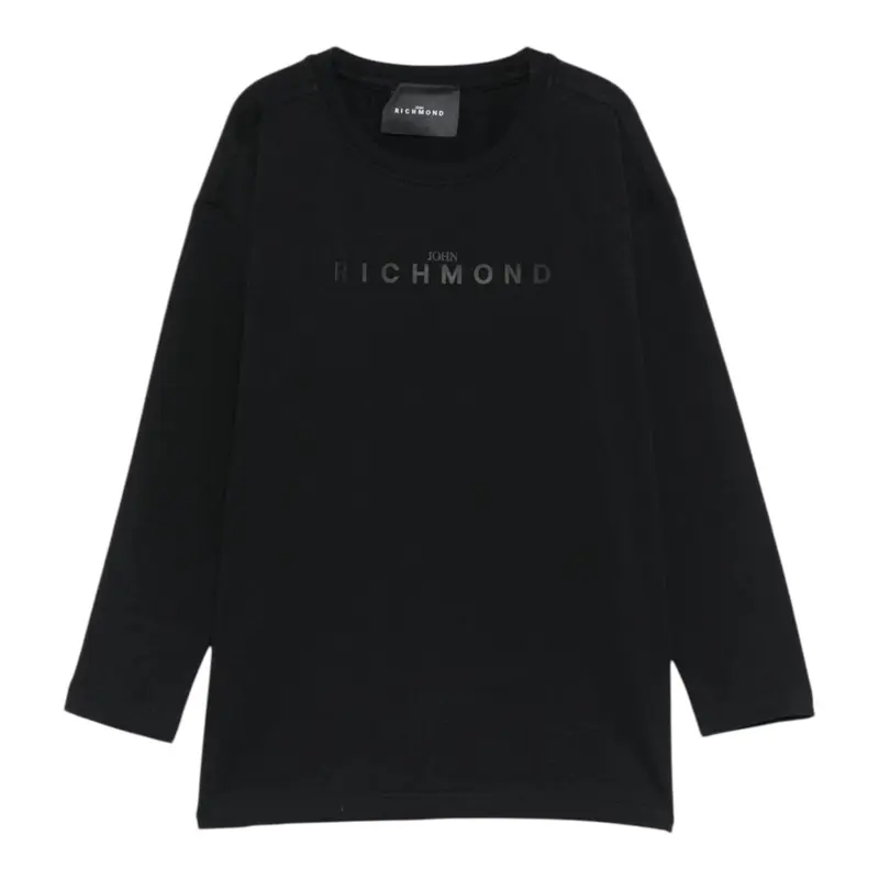 John Richmond Shirt tinta unita con Stampa Nero per Neonato