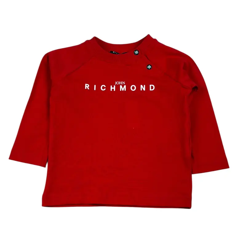 John Richmond Shirt tinta unita con Stampa Rosso per Neonato