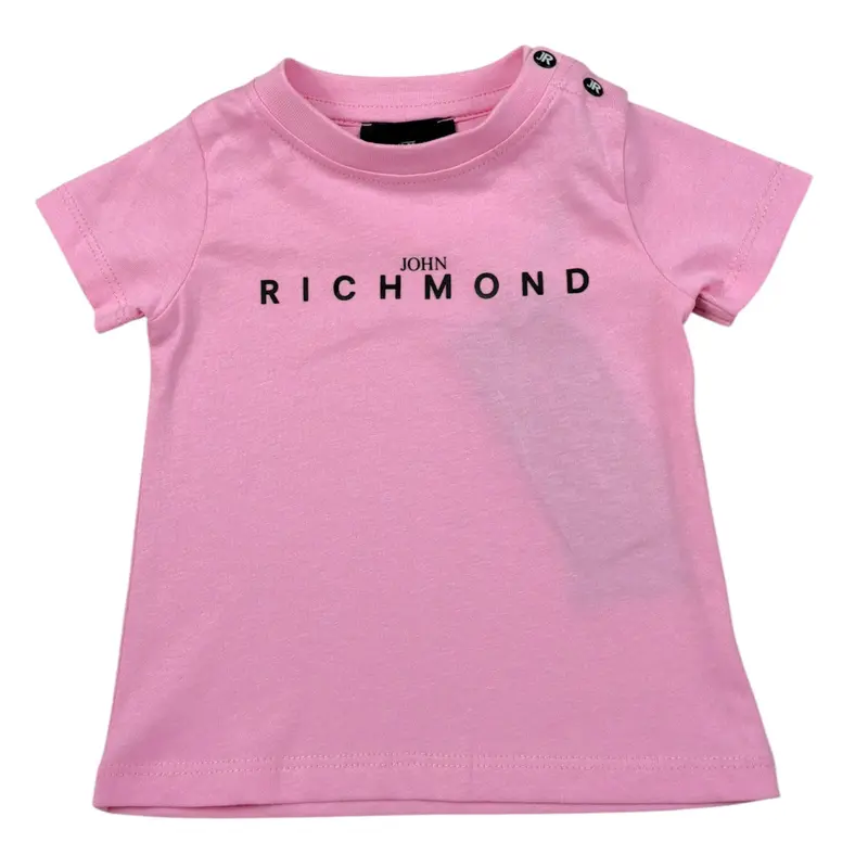 John Richmond T-Shirt tinta unita con Brillantini Rosa per Neonata
