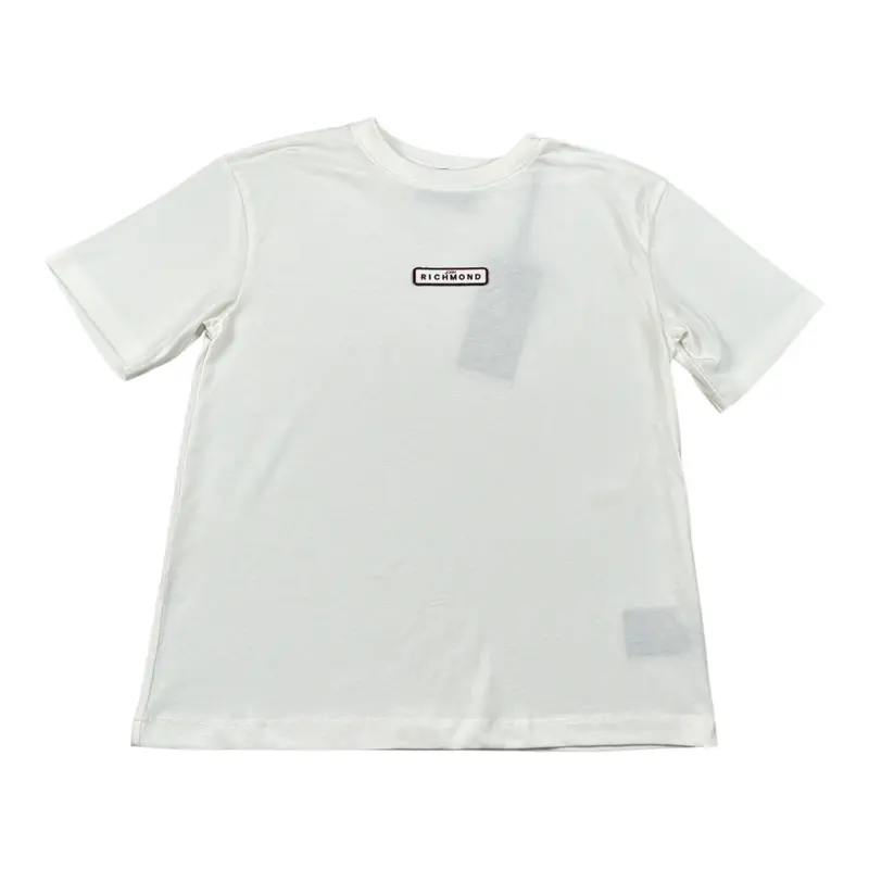John Richmond T-Shirt tinta unita con Logo Bianco per Bambina