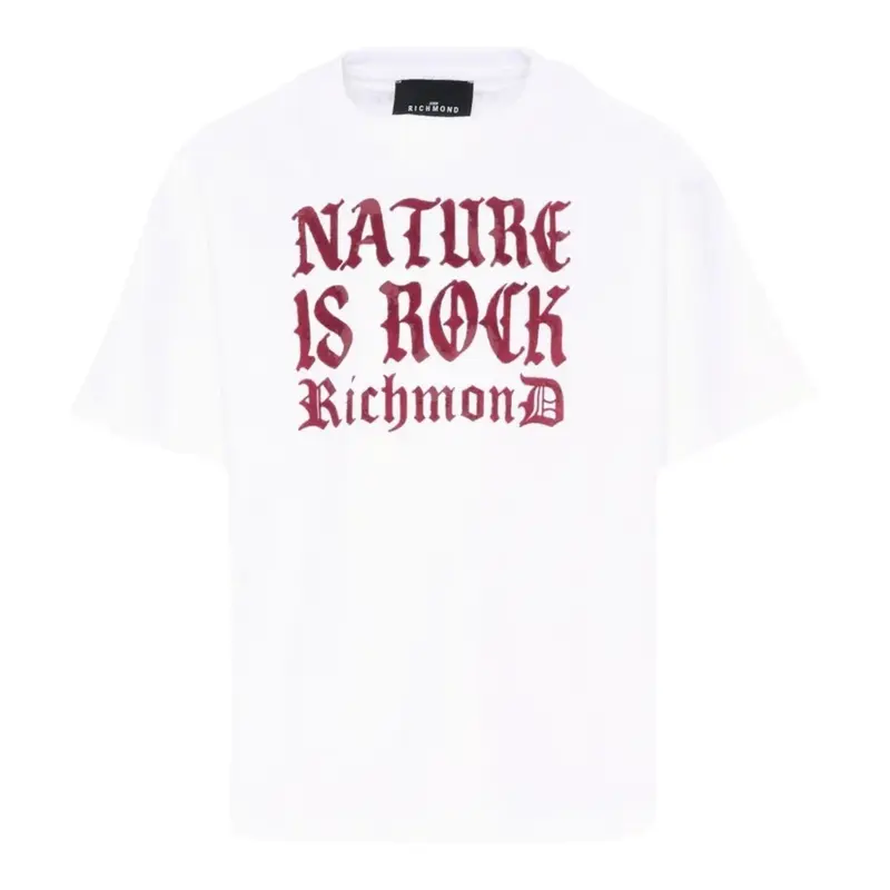 John Richmond T-Shirt tinta unita con Stampa Bianco per Bambino