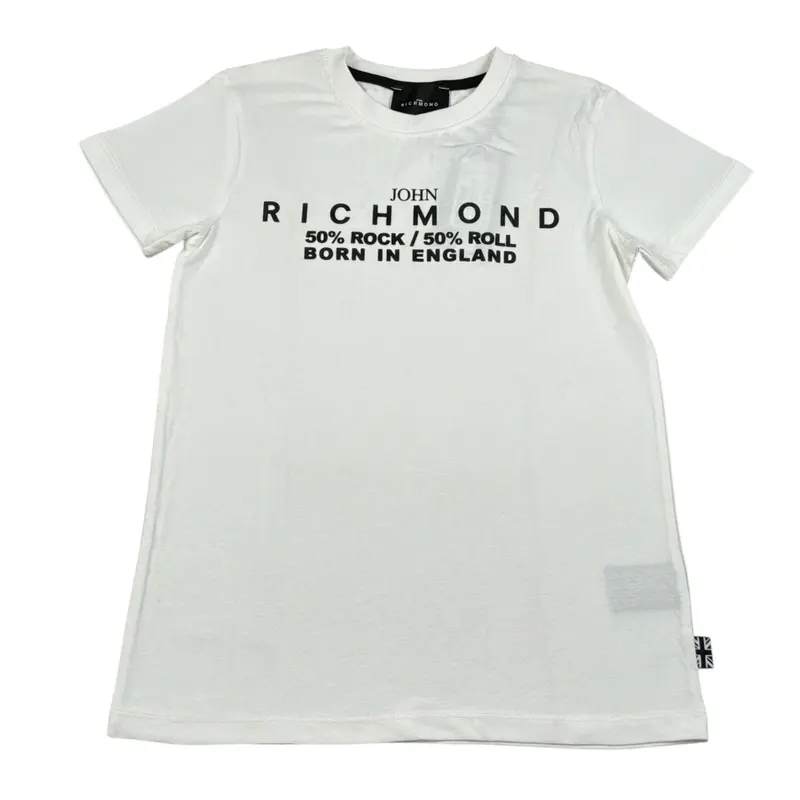 John Richmond T-Shirt tinta unita con Stampa Bianco per Bambino