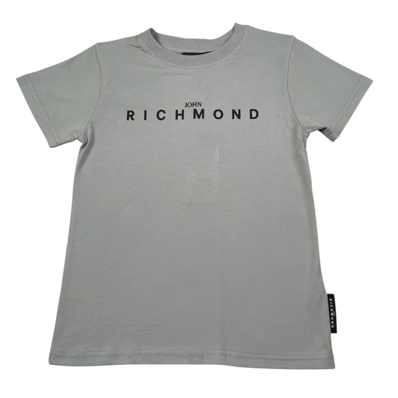 John Richmond T-Shirt tinta unita con Stampa Grigio per Bambino