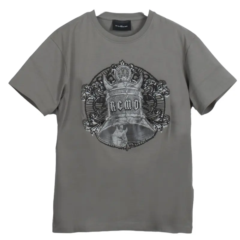 John Richmond T-Shirt tinta unita con Stampa Grigio per Bambino