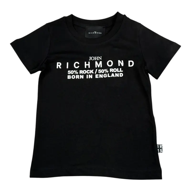 John Richmond T-Shirt tinta unita con Stampa Nero per Neonato