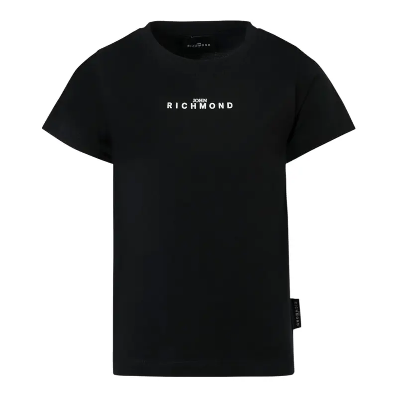 John Richmond T-Shirt tinta unita con Stampa Nero per Neonato
