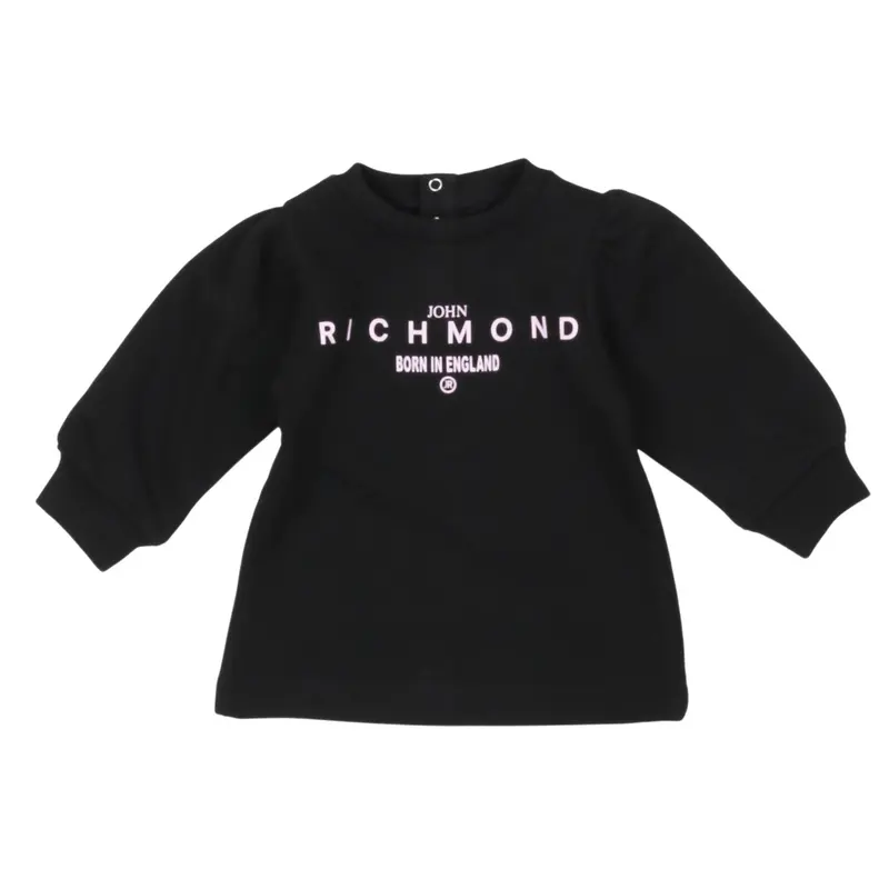 John Richmond Vestito felpato nero flecher neonata bambina