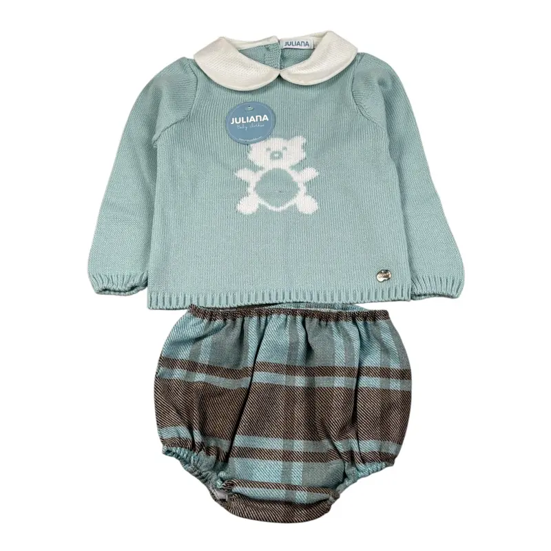 Juliana Completo 2 Pezzi Maglia-Culotte Azzurro per Neonato