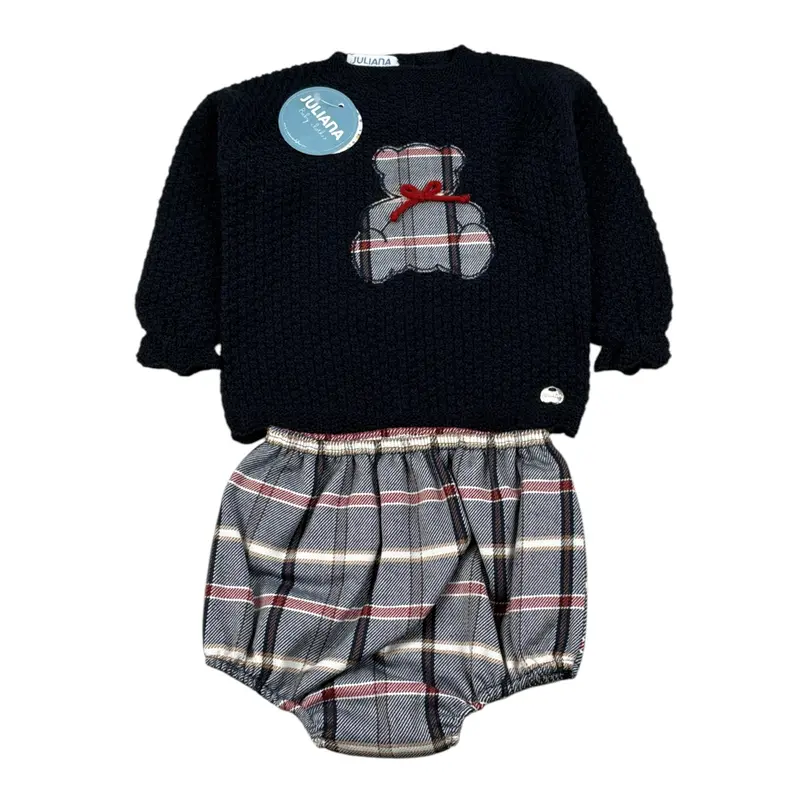 Juliana Completo 2 Pezzi Maglia-Culotte Blu per Neonato