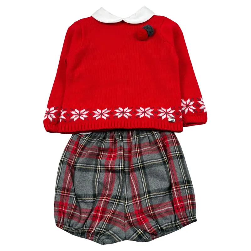 Juliana Completo 2 Pezzi Maglia-Culotte Rosso per Neonato