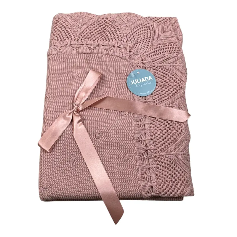 Juliana Coperta tinta unita Rosa per Neonata
