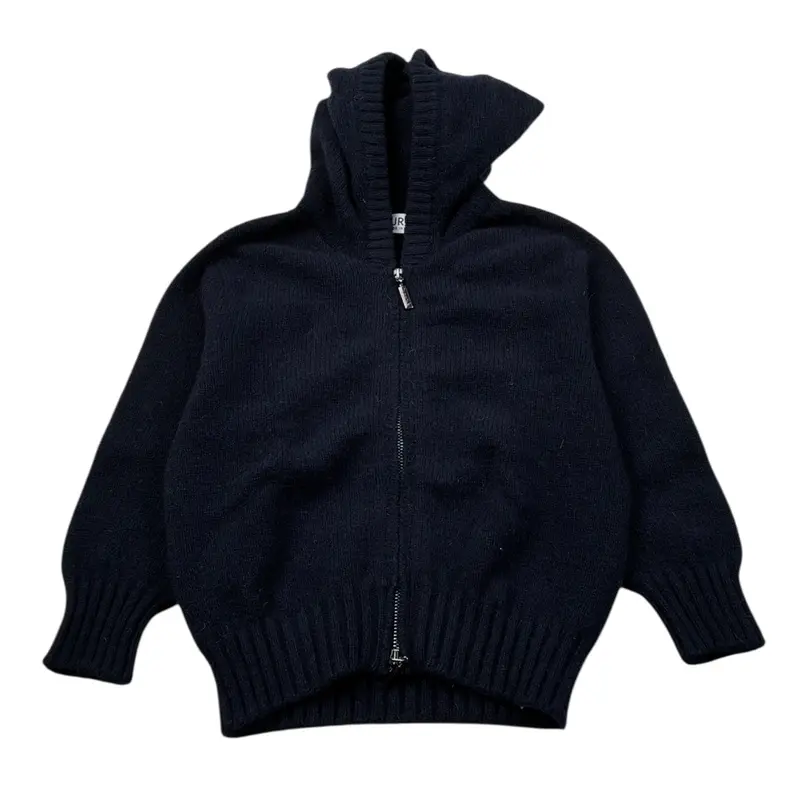 Jurta Maglia con Zip E Cappuccio tinta unita Blu per Neonato