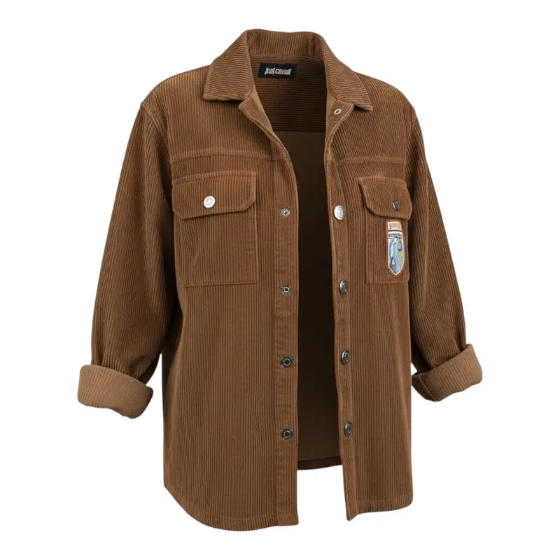 Just Cavalli Camicia tinta unita con Stampa Cammello per Bambino