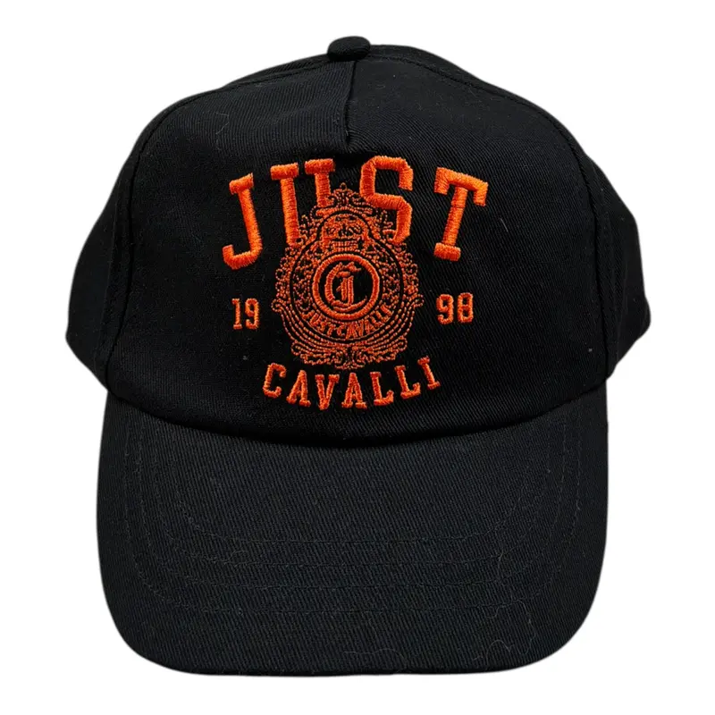 Just Cavalli Cappello Modello Berretto tinta unita con Stampa Nero per Bambino