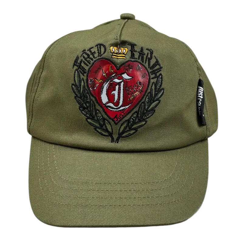 Just Cavalli Cappello Modello Berretto tinta unita con Stampa Verde per Bambino