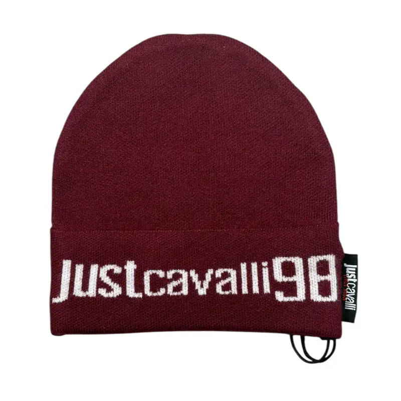 Just Cavalli Cappello tinta unita In Maglia Bordeaux per Bambino