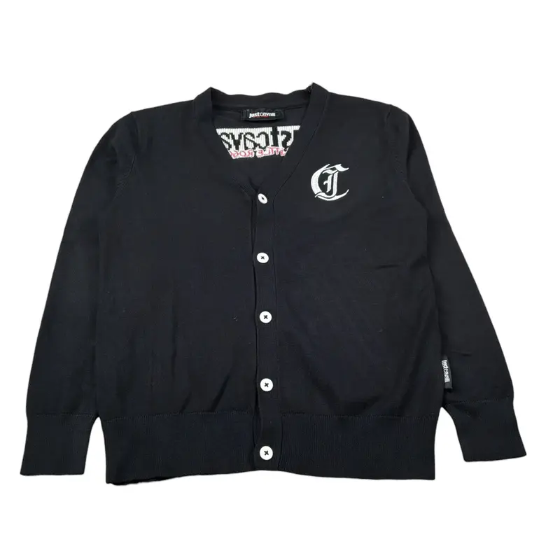 Just Cavalli Cardigan tinta unita con Logo Nero per Bambino