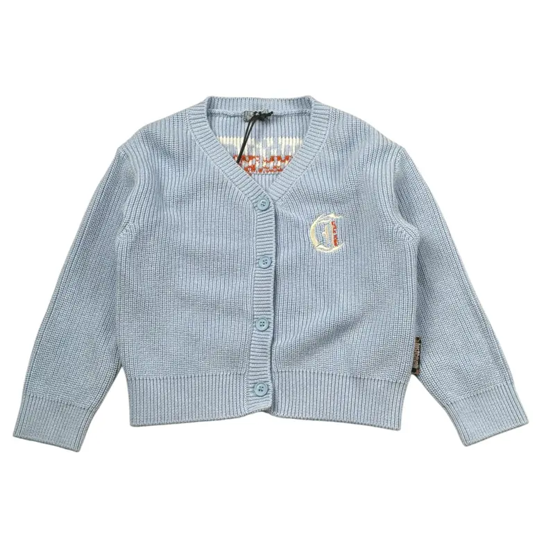 Just Cavalli Cardigan tinta unita con Stampa Azzurro per Neonato