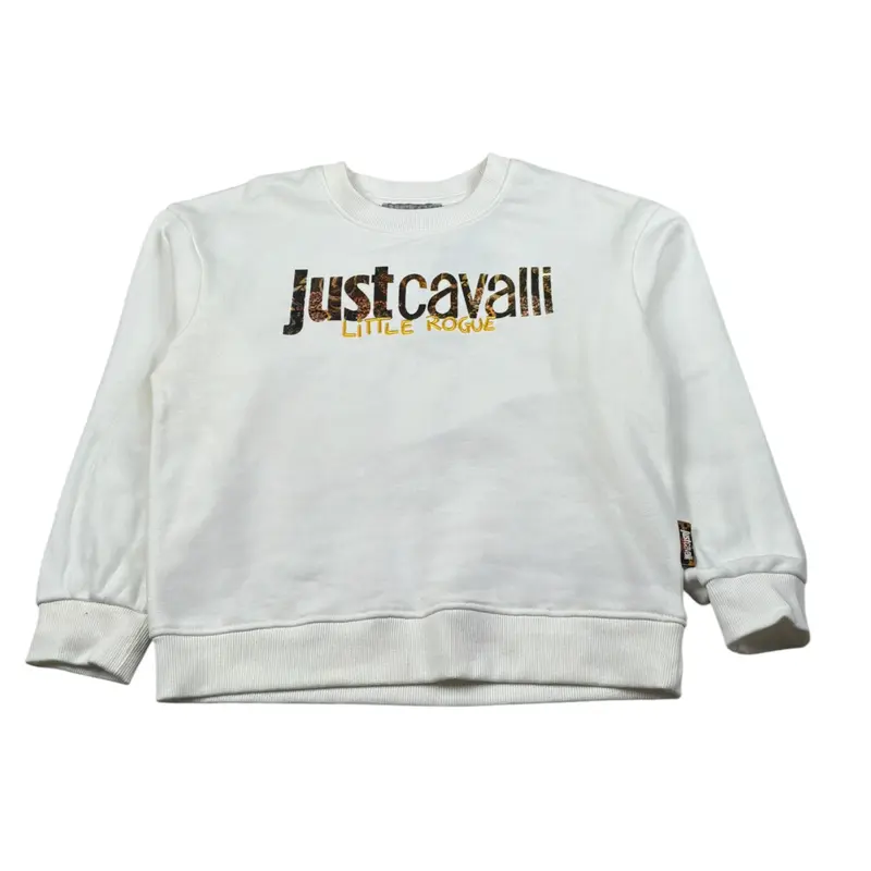 Just Cavalli Fellpa tinta unita Girocollo Panna per Bambina