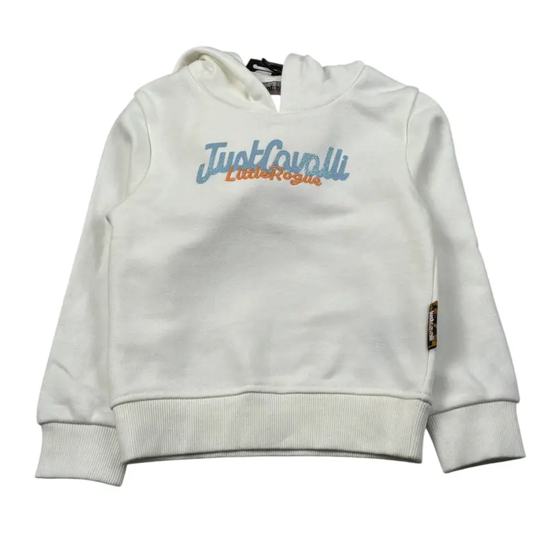 Just Cavalli Felpa Chiusa con Cappuccio tinta unita Bianco per Neonata