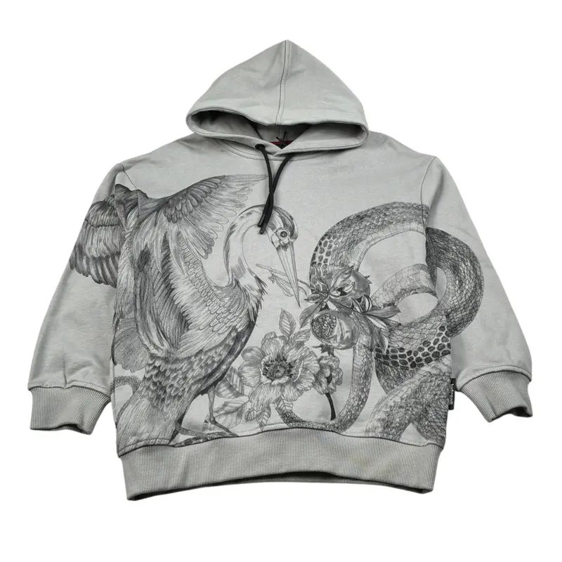 Just Cavalli Felpa Chiusa con Cappuccio tinta unita Grigio per Bambino