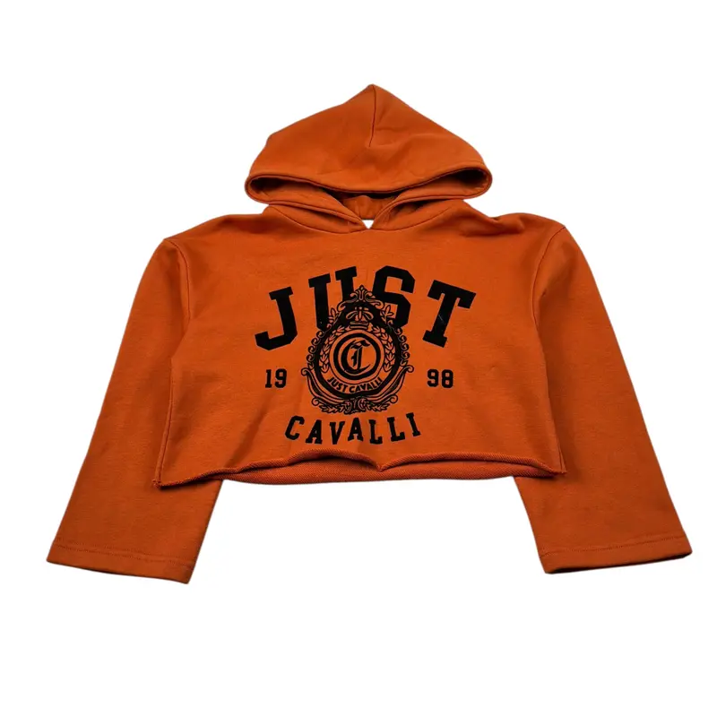 Just Cavalli Felpa Chiusa con Cappuccio Tjnta Unita Arancione per Bambina