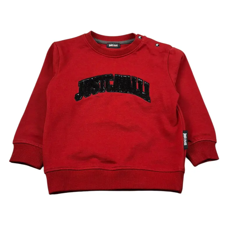 Just Cavalli Felpa Chiusa Girocollo tinta unita Rosso per Neonato