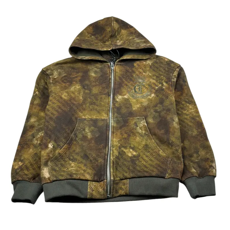 Just Cavalli Felpa con Zip E Cappuccio Stampa Fantaisa Verde per Bambino