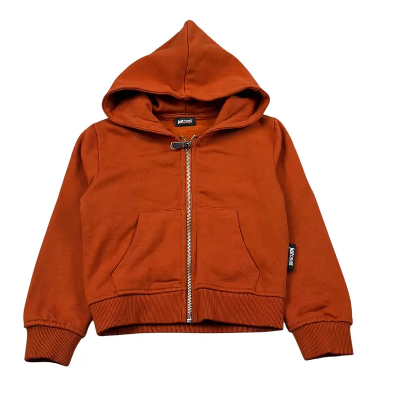 Just Cavalli Felpa con Zip E Cappuccio tinta unita Arancione per Neonato