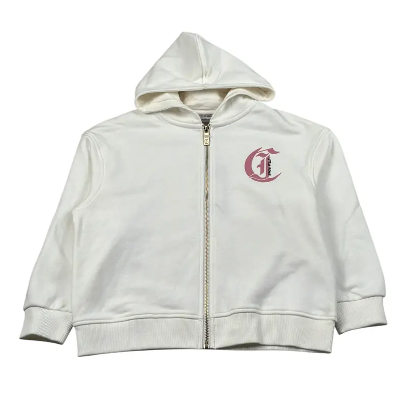 Just Cavalli Felpa con Zip E Cappuccio tinta unita Bianco per Bambina
