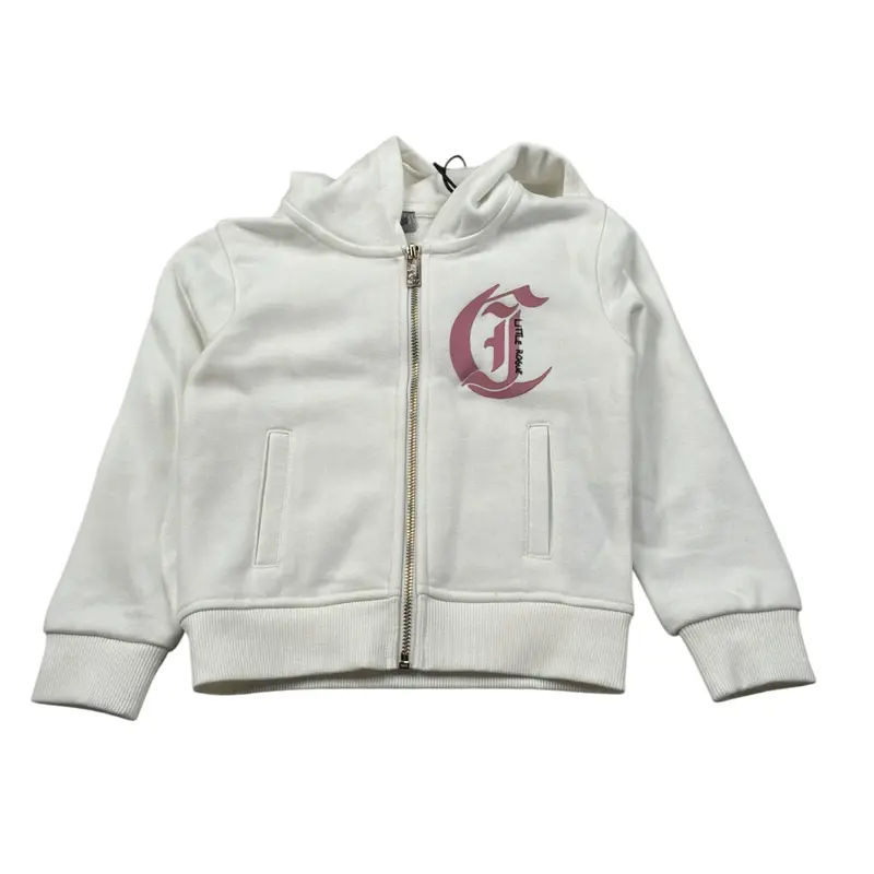 Just Cavalli Felpa con Zip E Cappuccio tinta unita con Logo Bianco per Neonata