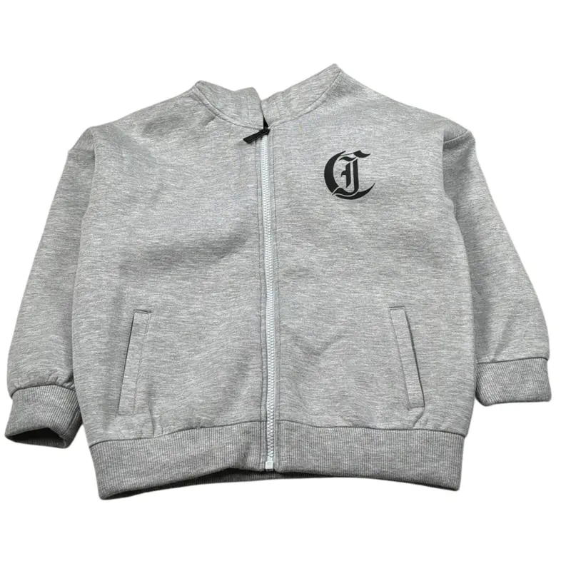 Just Cavalli Felpa con Zip E Cappuccio tinta unita Grigio per Bambino