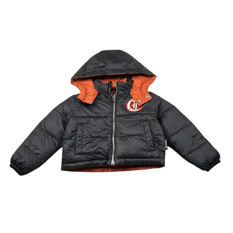 Just Cavalli Giubbino Reversibile Bicolore Nero/Arancione per Neonato