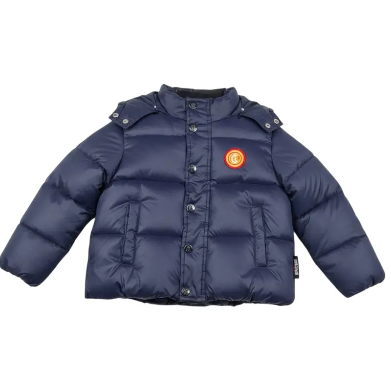 Just Cavalli Giubbino tinta unita con Zip E Cappuccio Blu per Neonato