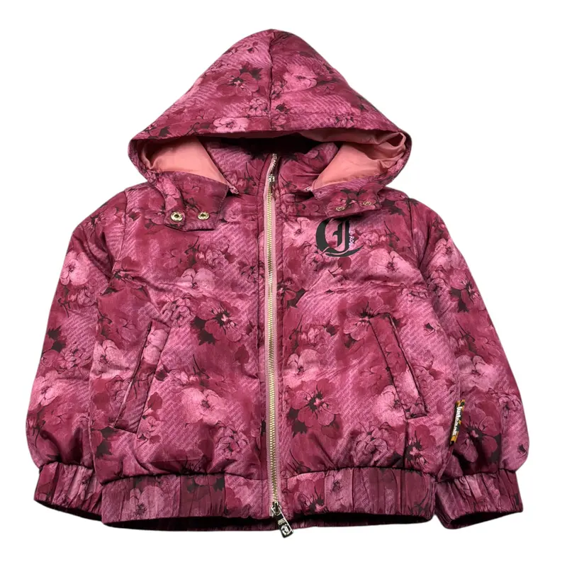 Just Cavalli Giubbino tinta unita Stampa Fantasia con Cappuccio Rosa per Neonata
