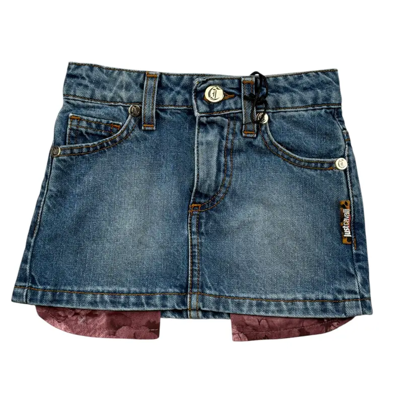 Just Cavalli Gonna In Denim tinta unita Azzurro per Neonata