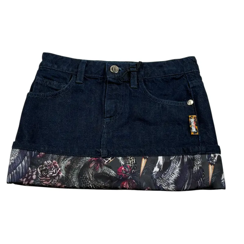 Just Cavalli Gonna In Denim tinta unita Blu per Bambina
