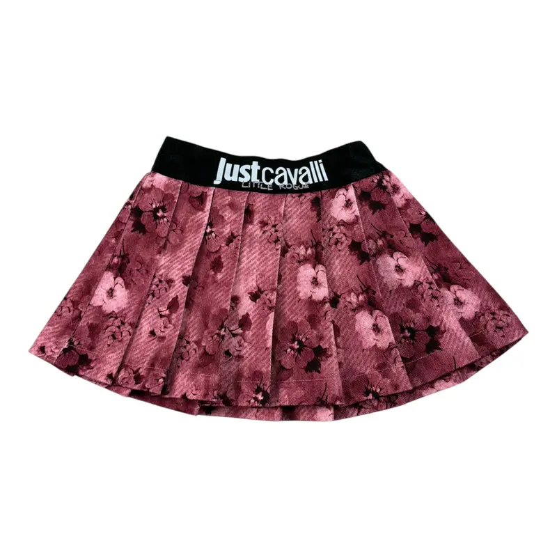 Just Cavalli Gonna tinta unita con Stampa Fiori Rosa per Neonata