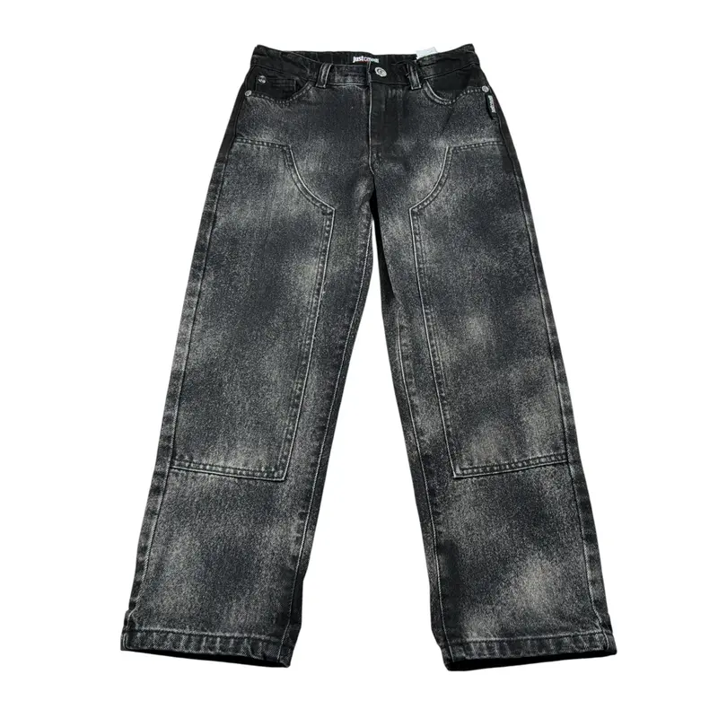Just Cavalli Jeans tinta unita con Girovita Regolabile Nero per Bambino