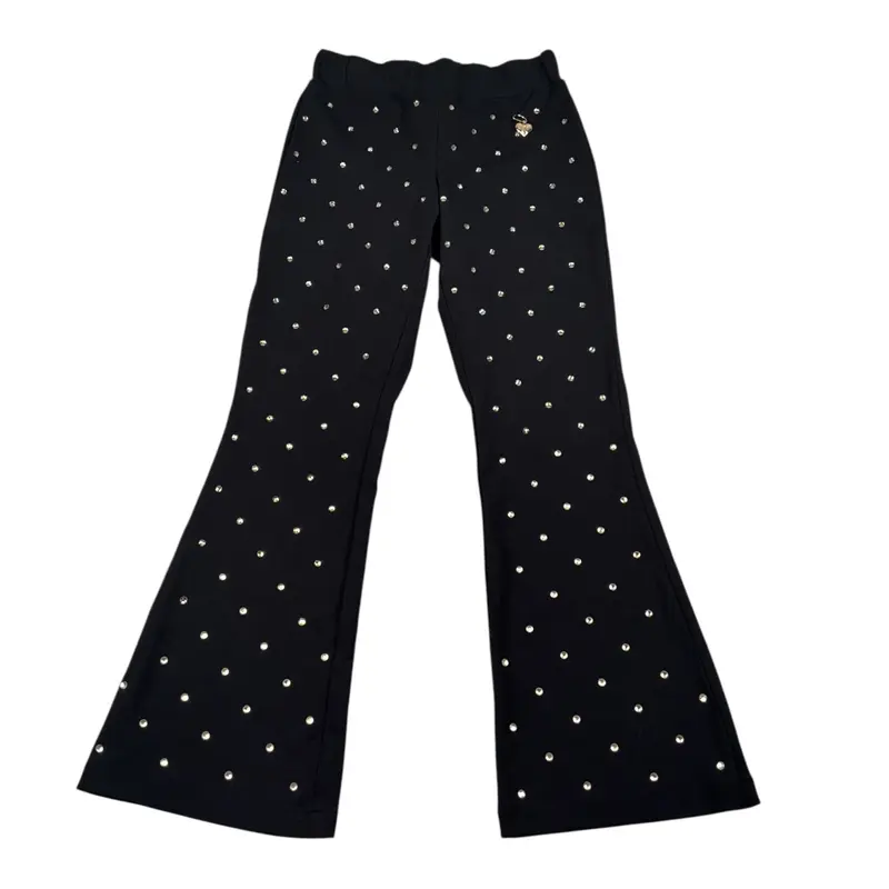 Just Cavalli Leggins tinta unita Modello Zampa Brillantini Nero per Bambina