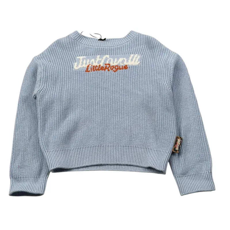 Just Cavalli Maglia Girocollo tinta unita con Logo Azzurro per Neonata