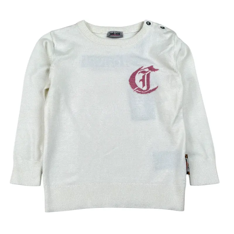 Just Cavalli Maglia tinta unita con Ricamo Bianco per Neonata