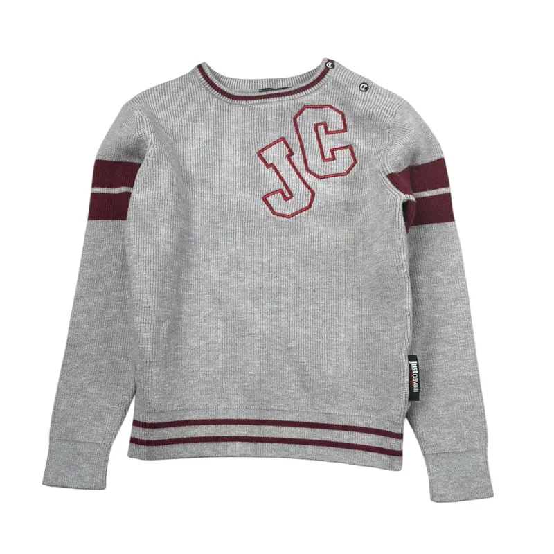 Just Cavalli Maglia tinta unita con Stampa Grigio per Neonato