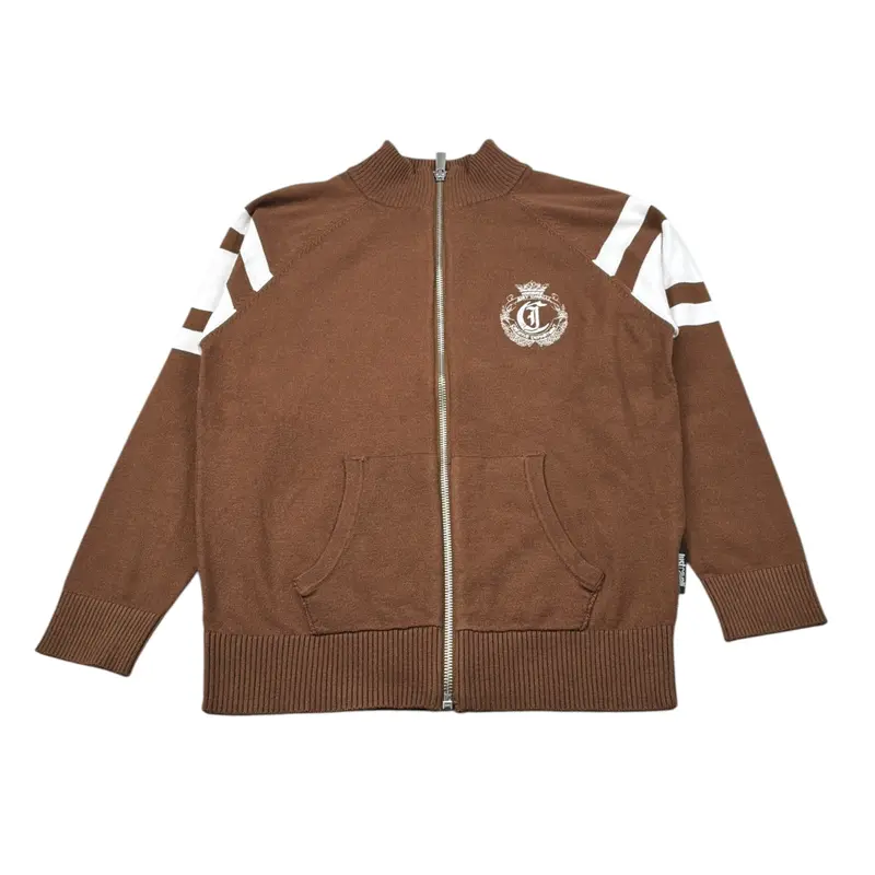 Just Cavalli Maglia tinta unita con Zip Marrone per Bambino