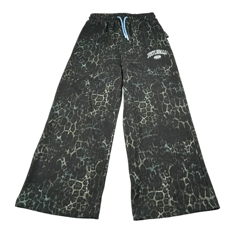 Just Cavalli Pantalone Fantasia Maculata Modello Palazza Nero per Bambina