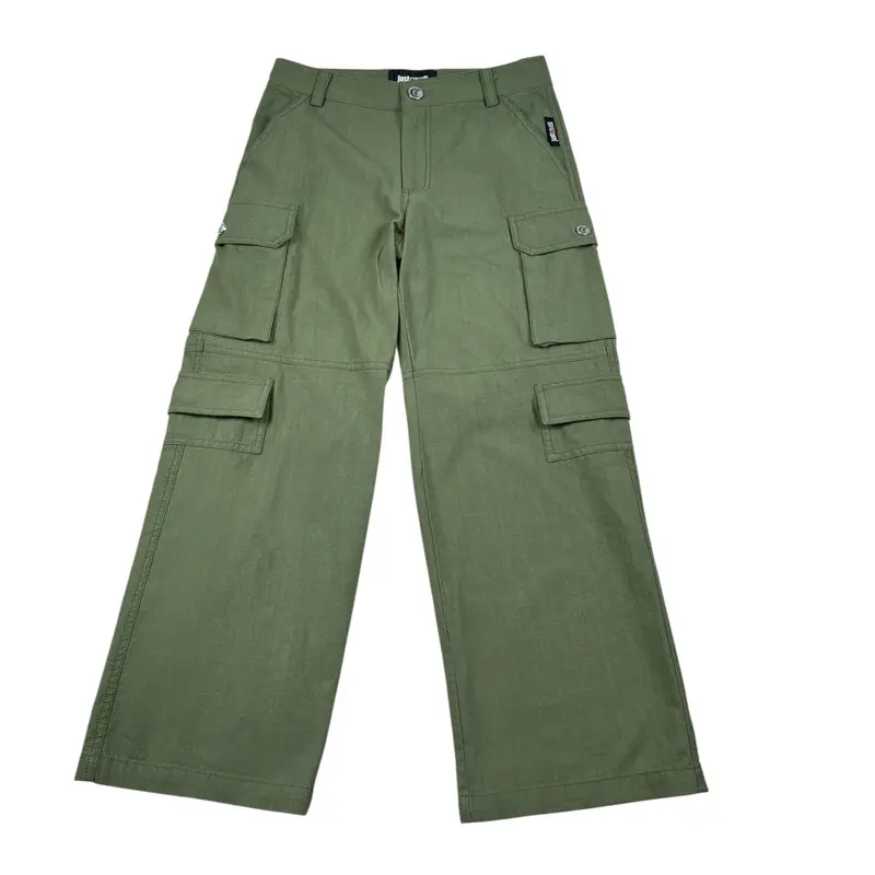 Just Cavalli Pantalone tinta unita con Girovita Regolabile Verde per Bambino